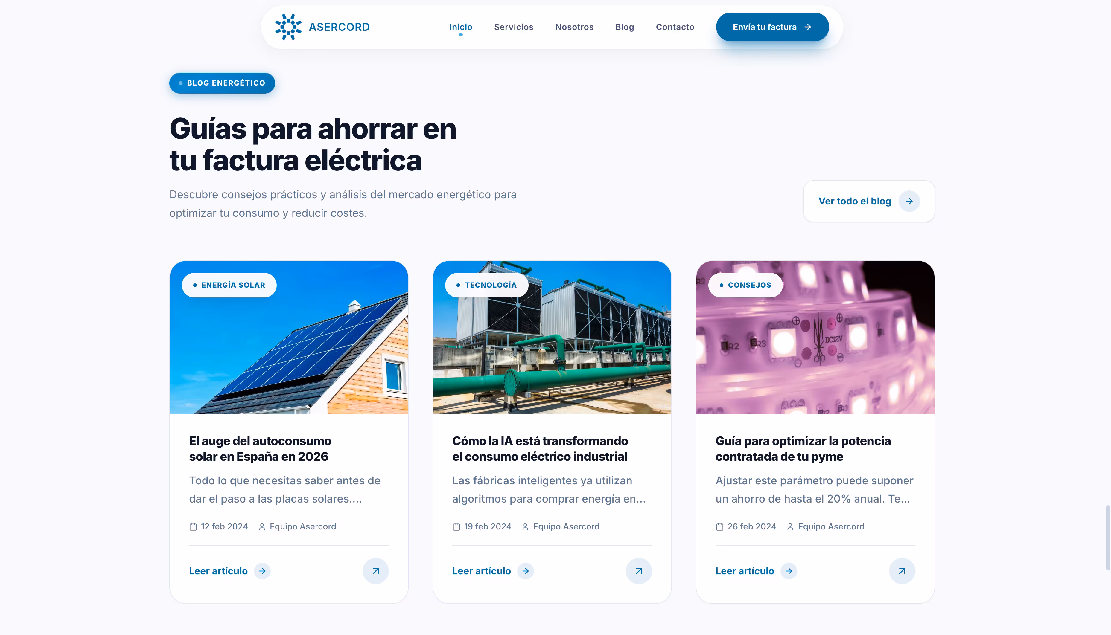 Asercord Energía — resumen de servicios y metodología