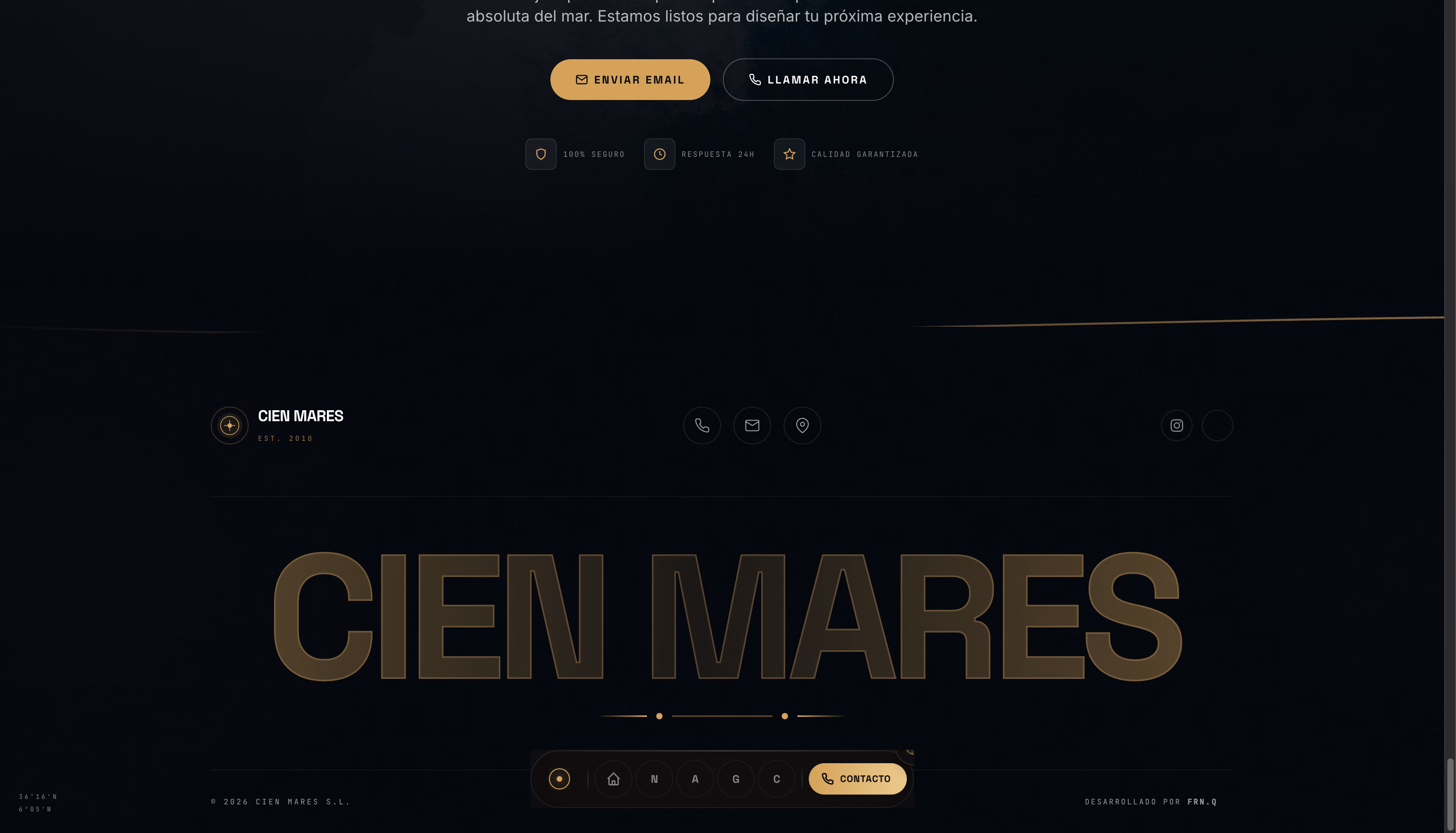 Cien Mares — interfaz de experiencias náuticas