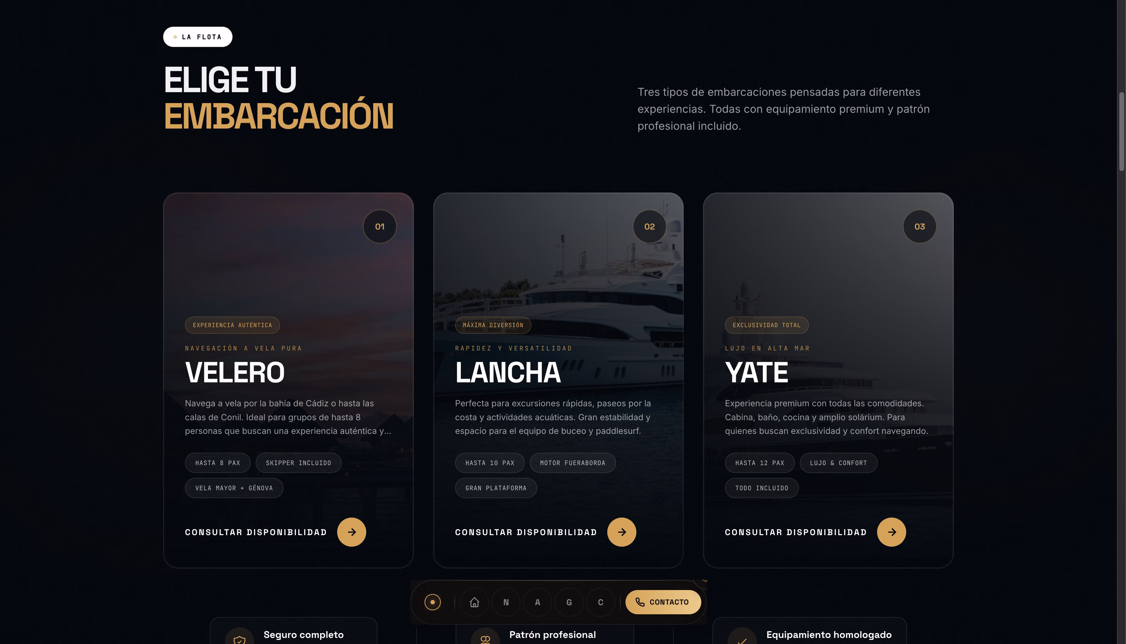 Cien Mares — detalle del layout responsive