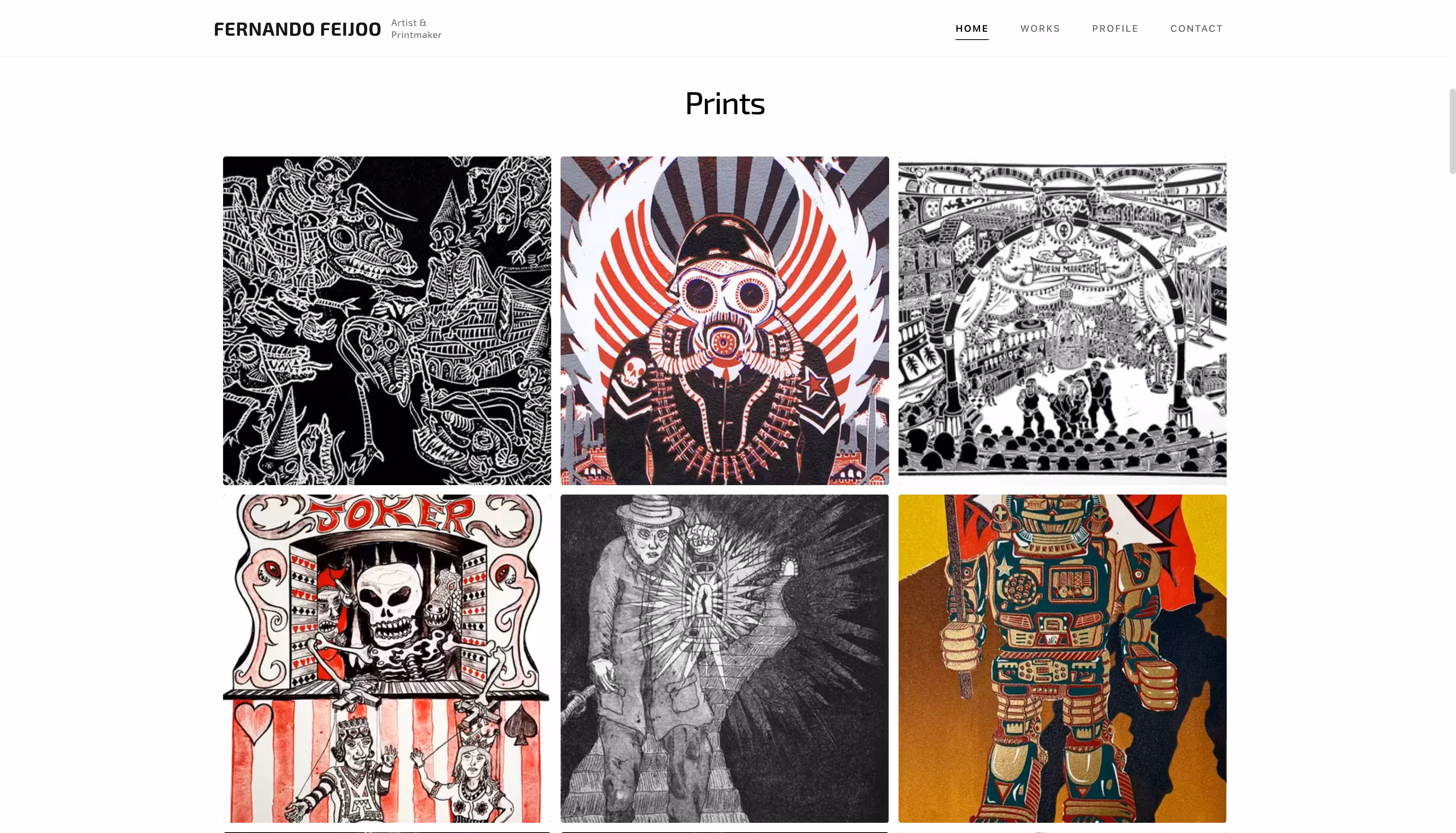Fernando Feijoo — portada del portfolio de grabado